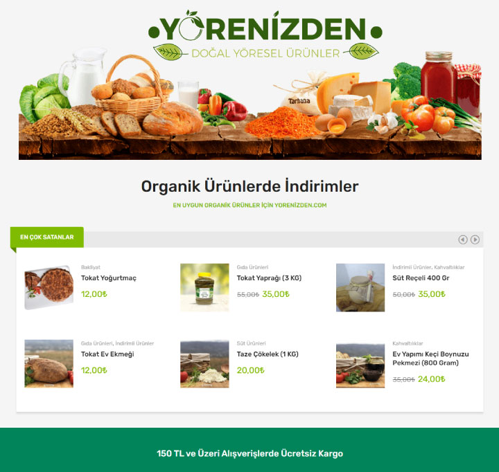 Yörenizden.com Organik Ürün Satış Sitesi